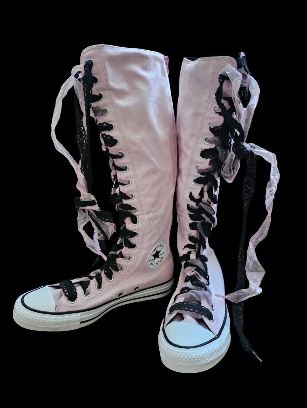 NEW Converse Knee XX High Zipper Back Women's Size 8 Pink Double Lace A16835C